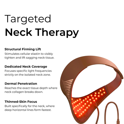 LED Face & Neck Light Therapy Mask for Wrinkles