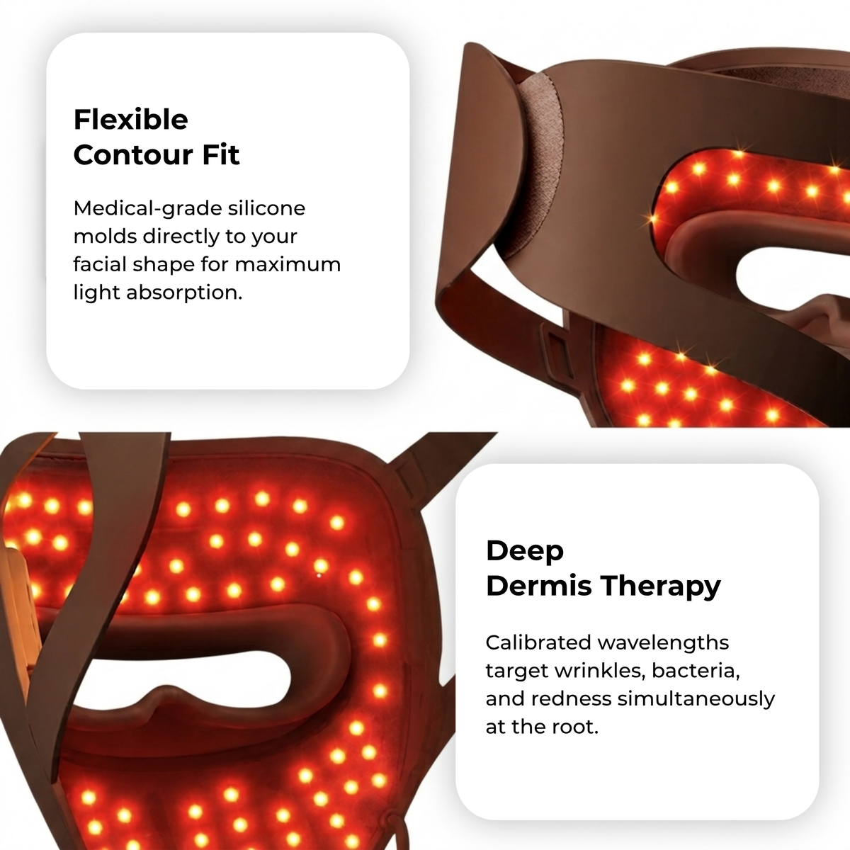 LED Face & Neck Light Therapy Mask for Wrinkles